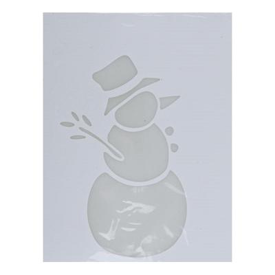 Kerst raamsjabloon sneeuwpop - wit - 35 cm - raamdecoratie - kerstversiering