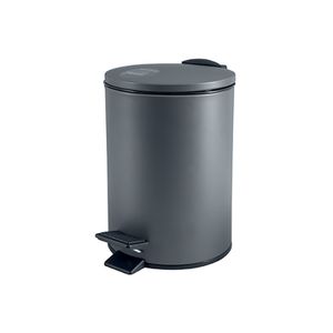 Spirella Pedaalemmer Cannes - donkergrijs - 3 liter - metaal - L17 x H25 cm - soft-close - toilet/badkamer   -