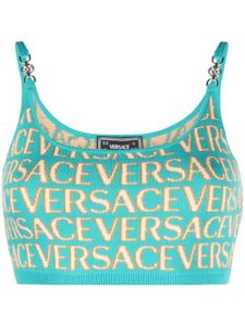 Versace haut crop Versace Allover - Bleu