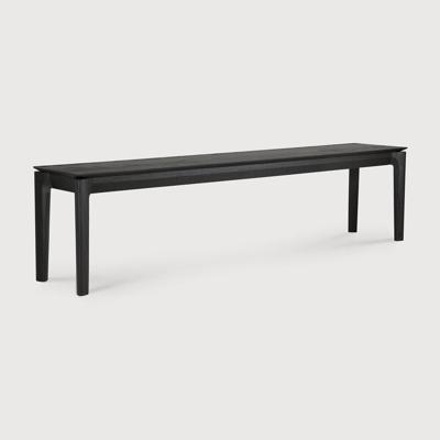 Ethnicraft Eetkamerbank 'Bok' Gevernist Eikenhout, 186cm, kleur Zwart