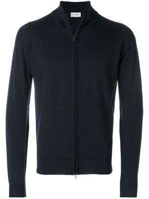John Smedley cardigan à col montant - Bleu