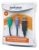 Manhattan PS/2 / USB Toetsenbord/muis Aansluitkabel [2x PS/2-bus - 1x USB 1.1 stekker A] 20.00 cm 20.00 cm Zwart - thumbnail