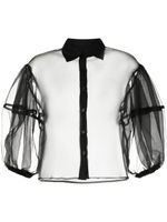 Cynthia Rowley chemise en organza à effet de transparence - Noir - thumbnail