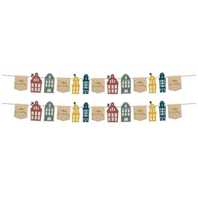Multipak van 2x stuks Sinterklaas Welkom Sint en Piet papieren vlaggenlijnen 4 meter