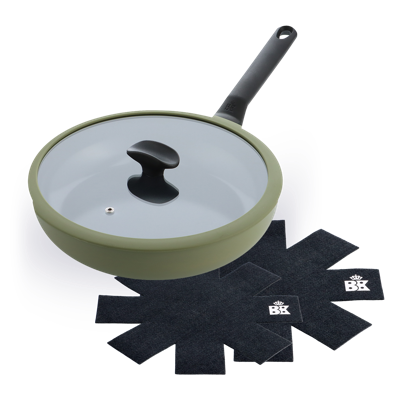 Enjoy hapjespan Olive Green 28 cm + Panbeschermers