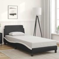 Bedframe "Dover" kunstleer zwart en wit 80x200 cm