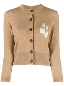 MARANT ÉTOILE cardigan crop Newton à logo intarsia - Tons neutres