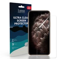 Lunso - Duo Pack (2 stuks) Beschermfolie - Full Cover Screen Protector - iPhone 11 Pro Max