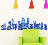 Sticker Skyline nacht Sticker Skyline nacht
