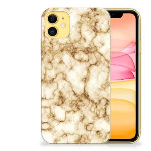 Apple iPhone 11 TPU Siliconen Hoesje Marmer Goud