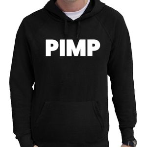 Hooded sweater zwart met Pimp bedrukking voor heren 2XL  -