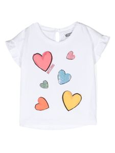 Moschino Kids t-shirt volanté à imprimé graphique - Blanc