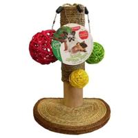 Knaagdieraccessoire - TYROL - Konijnenboom - Appelboom - 14 x 19 x 26 cm - Hout, zeegras, wijnranken, kooibevestiging