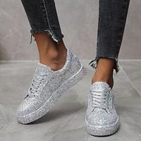 glinsterende damessneakers met glitter - comfortabele mode-sneakers voor feest- en vrijetijdskleding Lightinthebox