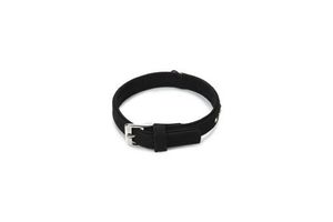 Beeztees buffalo - halsband hond - leer - zwart - 25-31 cm