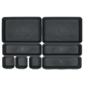 Lade organizer - 16-delig - donkergrijs - kunststof - modulair - ladeverdeler