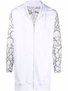 Comme Des Garçons Shirt hoodie zippé à imprimé graphique - Blanc