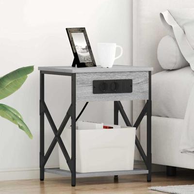 Nachtkastje 2 pcs Grijs sonoma 41 x 31 x 51 cm Bewerkt hout