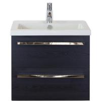 Seville Badmeubelset 60 cm - Black Oak - Keramische Wastafel Wit Djazz