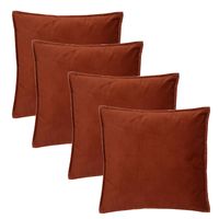 Bank/sierkussens Sophia - 4x stuks - 45 x 45 cm - polyester met rits