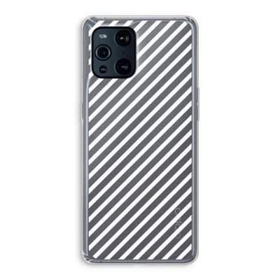 Strepen zwart-wit: Oppo Find X3 Transparant Hoesje