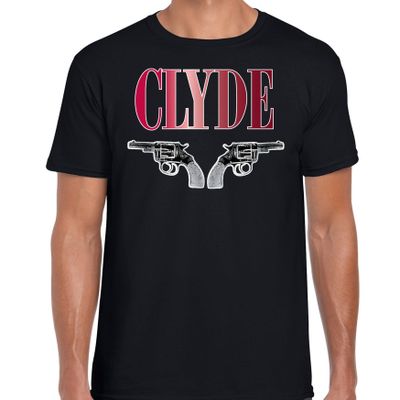 Verkleed t-shirt voor heren - clyde - zwart - bankrovers - bonnie - carnaval Verkleed t-shirt voor heren - clyde - zwart - bankrovers - bonnie - carnaval