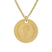Gepersonaliseerde vergeet-me-nietje vingerafdruk ketting - Stainless steel - 1 vingerafdruk - Goud - 13 mm