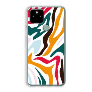 Colored Zebra: Google Pixel 5 Transparant Hoesje