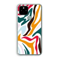 Colored Zebra: Google Pixel 5 Transparant Hoesje