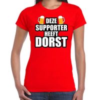 Deze supporter heeft dorst rood t-shirt Belgie supporter EK/ WK voor dames - thumbnail