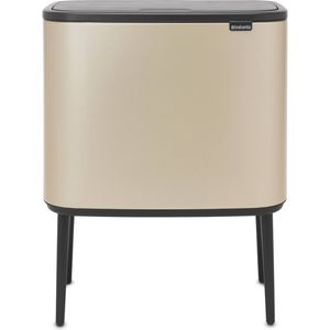 Brabantia afvalemmer Bo Touch Bin champagnekleur, 3 x 11 L (661649)