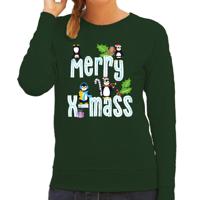 Foute Kersttrui voor dames - Merry X-Mass - groen - kerst pinguin - schattige kerst Foute Kersttrui voor dames - Merry X-Mass - groen - kerst pinguin - schattige kerst
