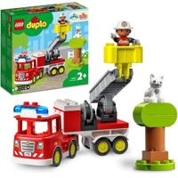 LEGO DUPLO Town 10969 Brandweerwagen, speelgoed voor kinderen van 2 jaar, met lichten en sirene