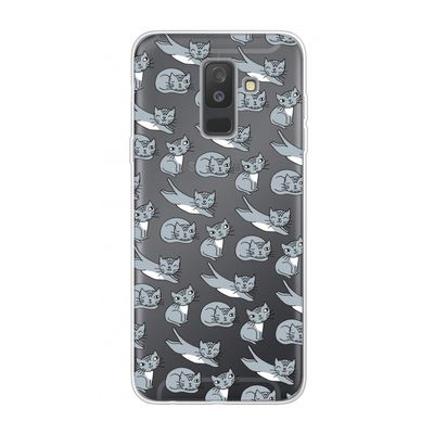 Poezen: Samsung Galaxy A6 Plus (2018) Transparant Hoesje