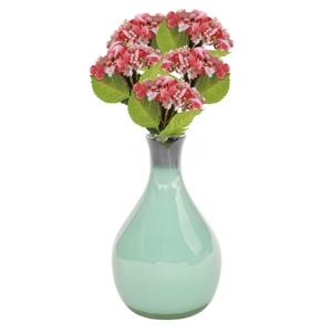 Kunstbloem Hortensia tak - 5x - roze - 35 cm - losse steel - Kunst zijdebloemen