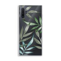 Tropical watercolor leaves: Samsung Galaxy Note 10 Plus Transparant Hoesje