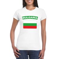 T-shirt met Bulgaarse vlag wit dames - thumbnail