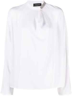 Fabiana Filippi blouse à ornements en cristal - Blanc