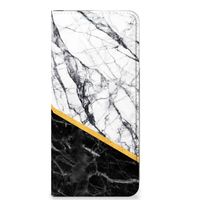 OPPO Reno8 Standcase Marmer Wit Zwart - Origineel Cadeau Man