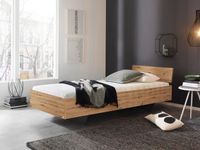 Bed IXANA 90x200 cm artisan eik met hoofdeinde met matras zonder lattenbodem - thumbnail