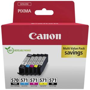 Canon Inktcartridge PGI-570/CLI-571 PGBK/C/M/Y/BK Multipack Origineel Combipack Zwart, Cyaan, Magenta, Geel 0372C006