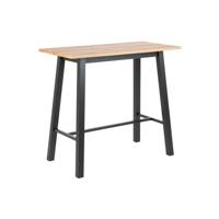 Leen Bakker - Bartafel Liden - Eiken/zwart - 105x58x117 Cm - Hout/Eikenhout - Zwart#Bruin