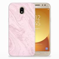 Samsung Galaxy J5 2017 | TPU | Siliconen hoesje | Marble Pink - Origineel Cadeau Vriendin