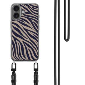 iPhone 16 hoesje met zwart koord - Wavy twist