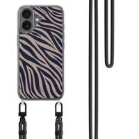 iPhone 16 hoesje met zwart koord - Wavy twist