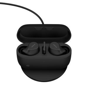 Jabra Evolve2 Buds In Ear oordopjes Bluetooth Stereo Zwart Ruisonderdrukking (microfoon), Noise Cancelling Oplaadbox, Microfoon uitschakelbaar (mute), Inductie