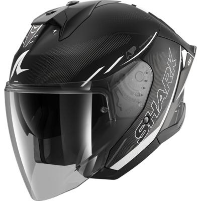 SHARK Skwal Jet Cup Speed-Tech, Jethelm of scooter helm, Mat Zwart-Wit-Antraciet KWA