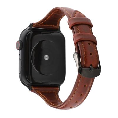 Voor Apple Watch Series 5 & 4 40mm/3 & 2 & 1 38mm Crazy Horse textuur lederen riem (rood bruin)