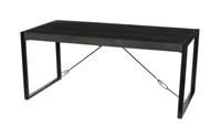 Livingfurn Eettafel Norris Mangohout en staal, 160 x 90cm - Zwart