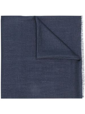 Brunello Cucinelli écharpe à bords francs - Bleu